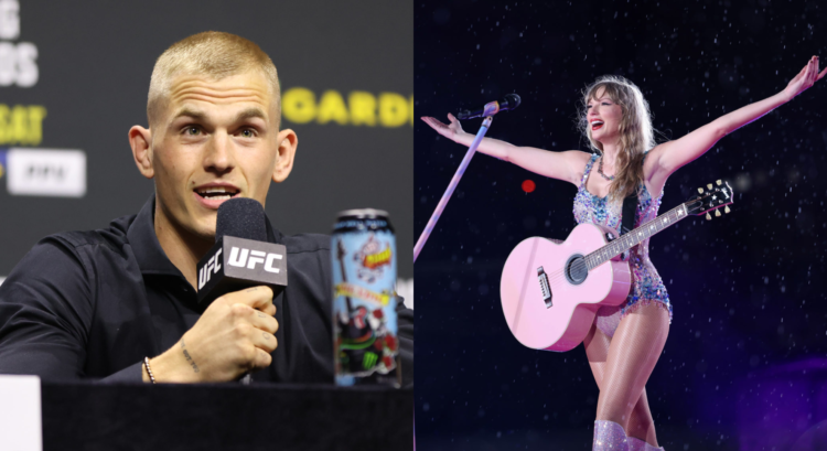 Split image of Ian Machado Garry and Taylor Swift