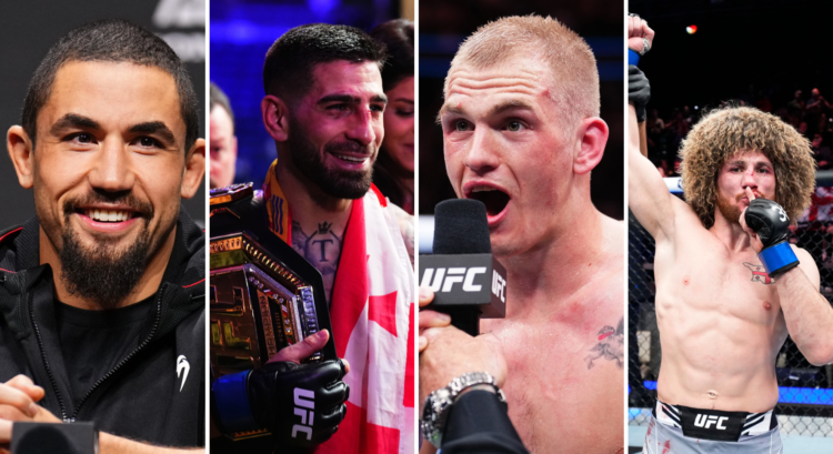 Split of Robert Whittaker, Ilia Topuria, Ian Garry, and Merab Dvalishvili