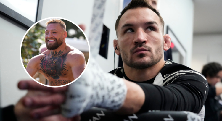Split photo of Conor McGregor and Michael Chandler