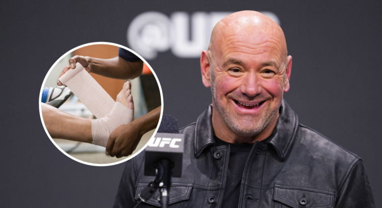 Split of an ankle injury and Dana White